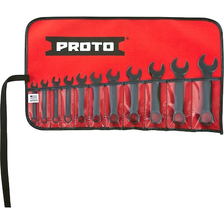 Proto 11 Piece Black Oxide Short Combination Wrench Set - 12 Point J1200ESB-11